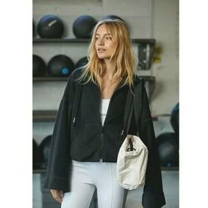 Free People $98 Movement Climb High Fleece Black Jacket Size M